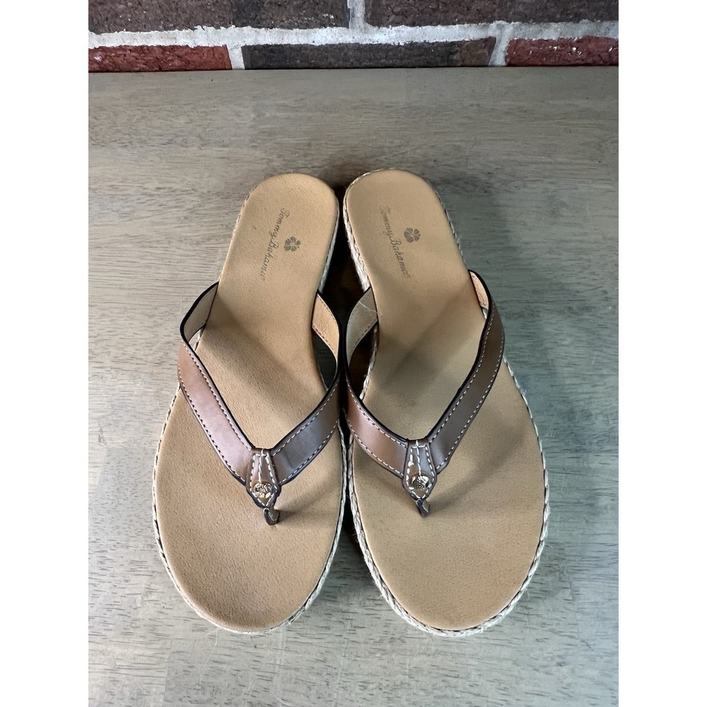 Tommy Bahama - Thomas Tan  Leather Thong Flip Flop Sandals - Women's Sz 8 M